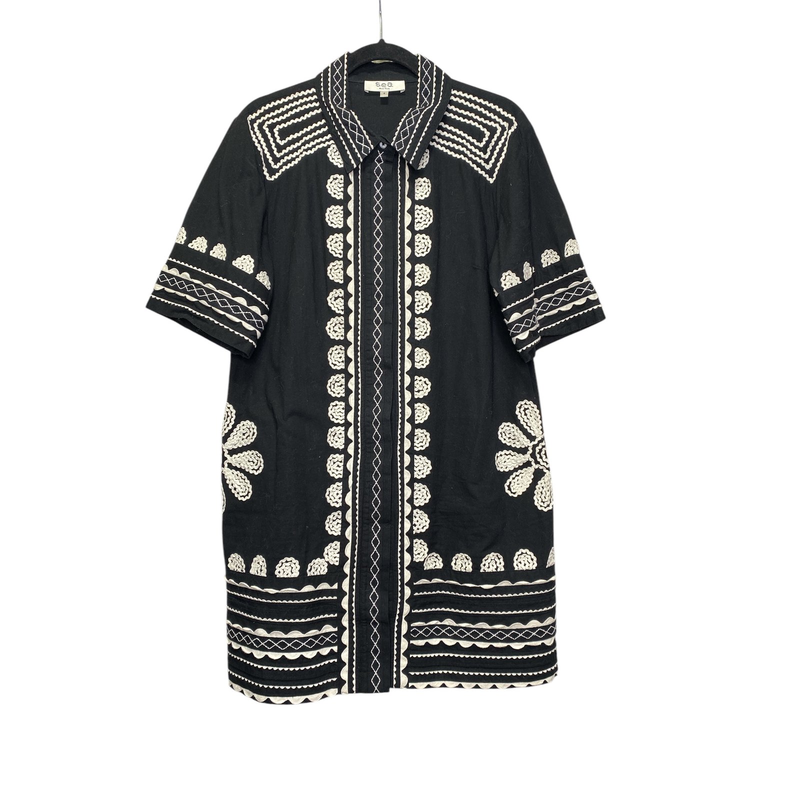 送料関税込☆【Sea NEW YORK】Embroidered Cotton-Poplin Dress Sea New York Ryleigh Cotton Poplin Mini Shirt Dress Sz S | eBay