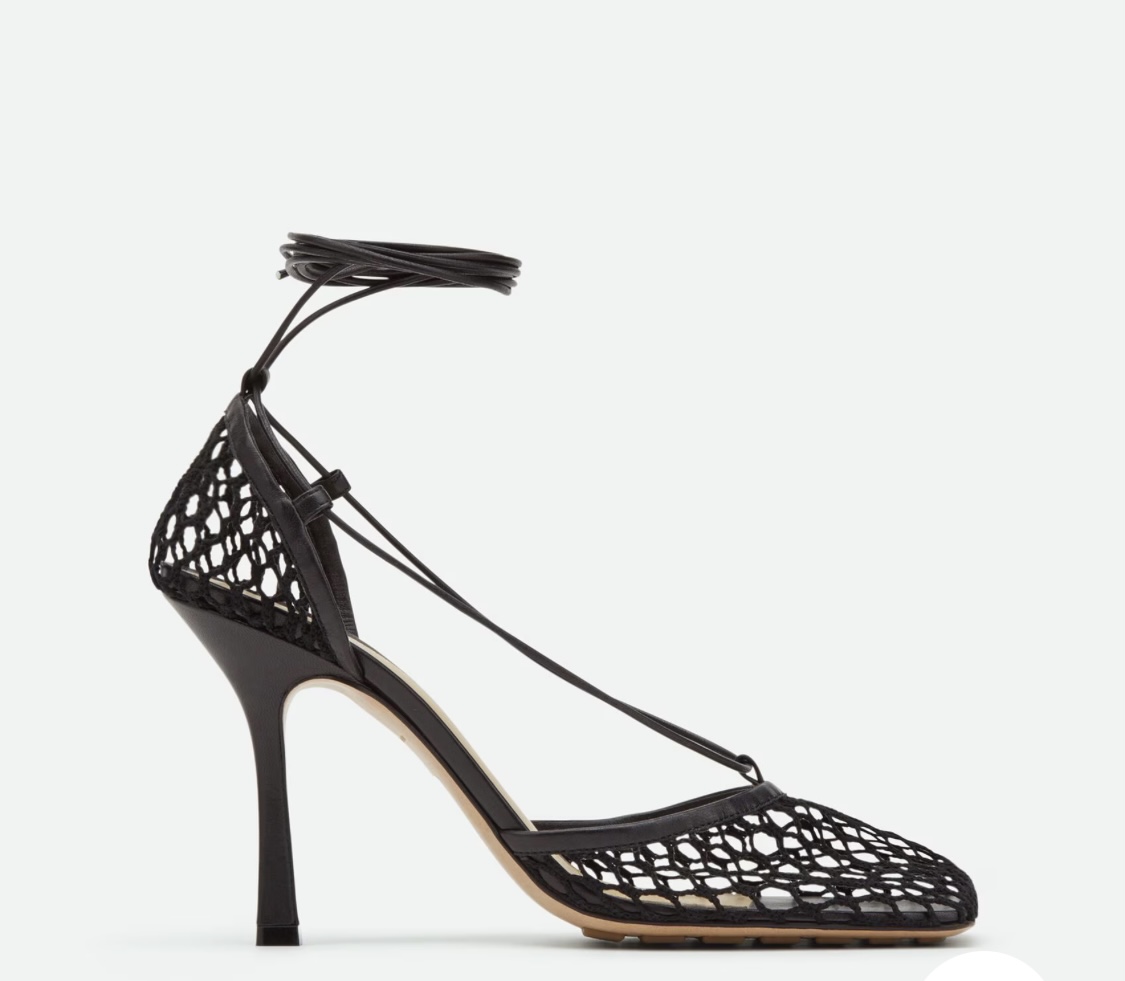 Sandale noire à lacets stretch Bottega Veneta neuve avec étiquette 37,5